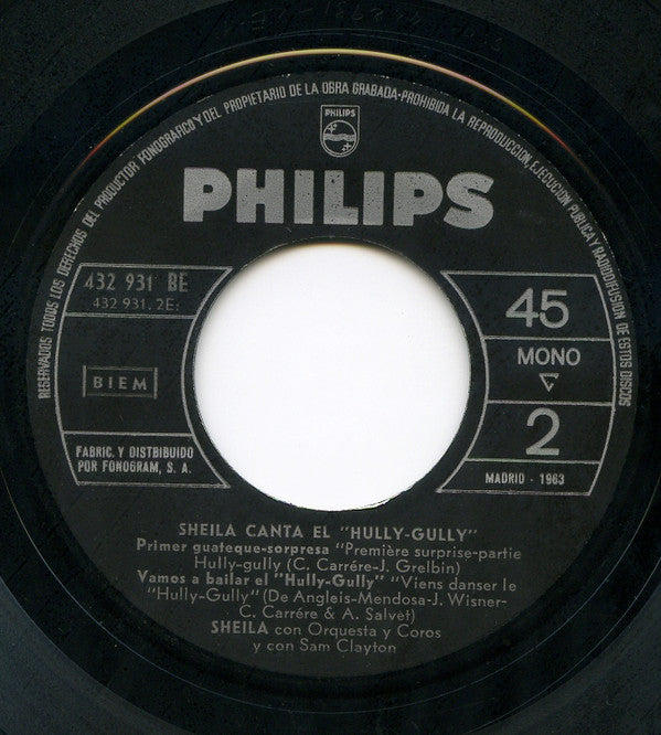 Sheila (5) : Sheila Canta El Hully Gully (7", EP, Mono)