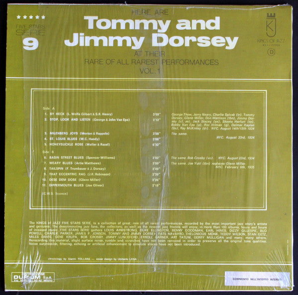 Tommy Dorsey And Jimmy Dorsey : Here are Tommy And Jimmy Dorsey At Their Rare Of All Rarest Performance Vol. 1 (LP)
