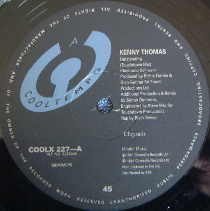 Kenny Thomas : Outstanding (The Mixes) (12")