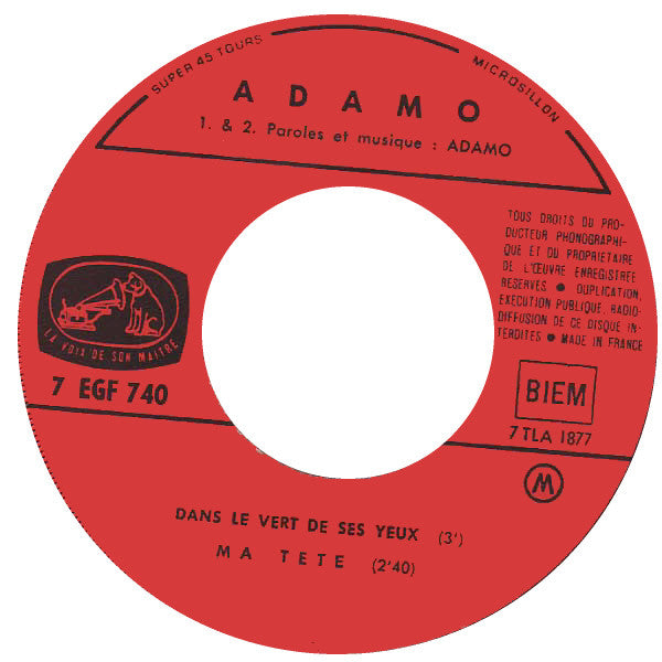 Adamo : Vous Permettez, Monsieur ? (7", EP, RP, Red)
