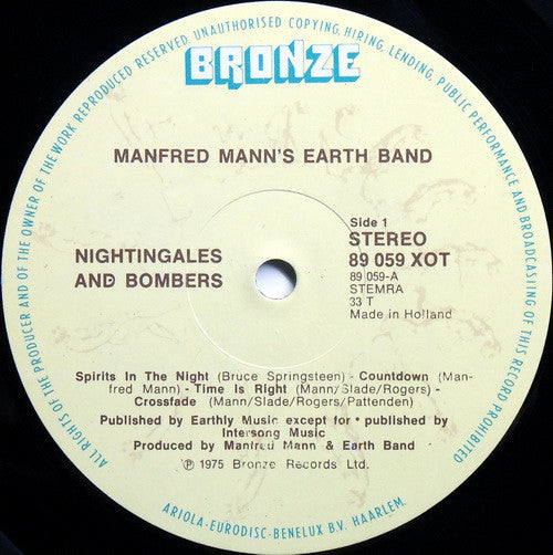 Manfred Mann's Earth Band : Nightingales & Bombers (LP, Album)