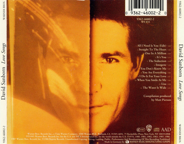 David Sanborn : Love Songs (CD, Comp)