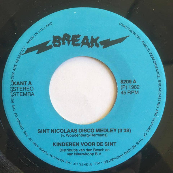Kinderen Voor De Sint : Sinterklaas Disko Medley (7", Single)