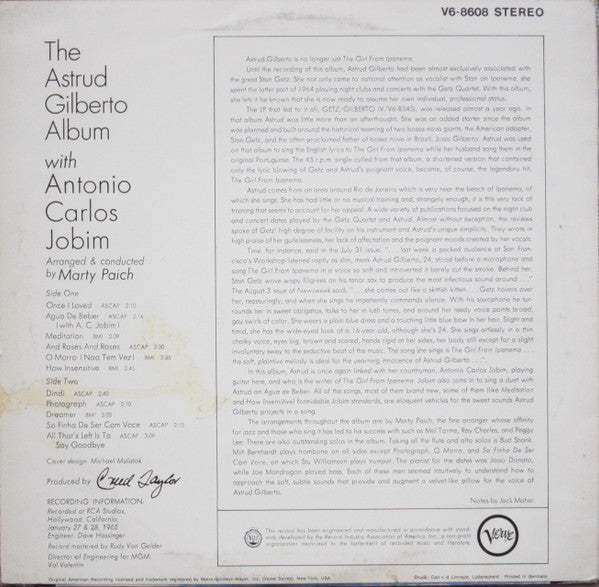 Astrud Gilberto : The Astrud Gilberto Album (LP, Album)