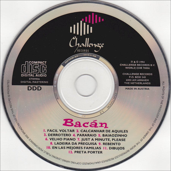 Bacán : Bacán (CD, Album)