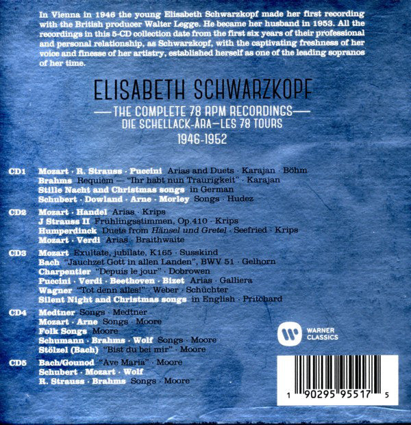 Elisabeth Schwarzkopf : The Complete 78 RPM Recordings, 1946-1952 (5xCD, Comp, RM)