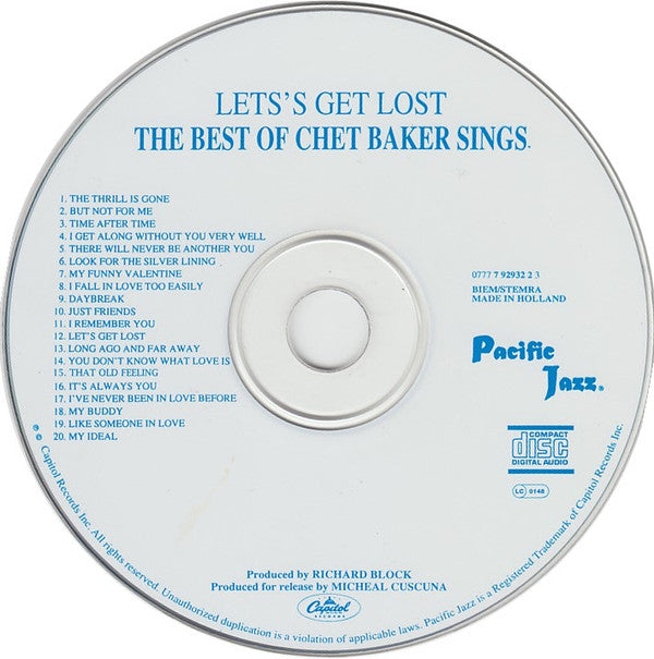 Chet Baker : The Best Of Chet Baker Sings (Let's Get Lost) (CD, Comp, Mono, RP)