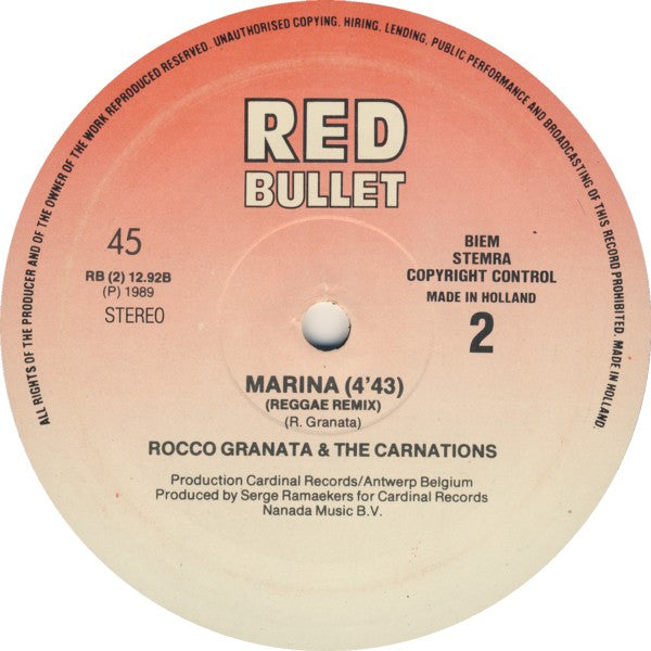 Rocco & The Carnations* : Marina (Remix Acid & Reggae) (12", Maxi)