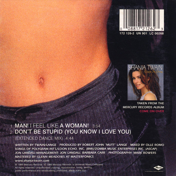Shania Twain : Man! I Feel Like A Woman! (CD, Single, Car)