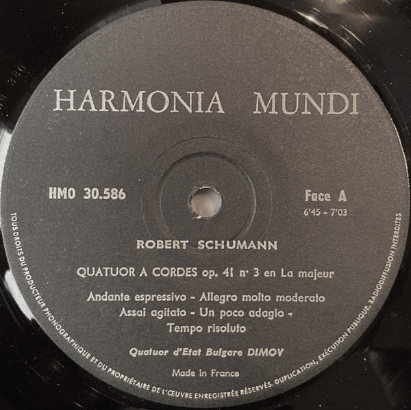 Robert Schumann - The Dimov Bulgarian State Quartet : Quatuors À Cordes - Intégrale (2xLP + Box)