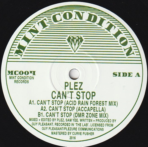 Plez : Can't Stop (12", RE)
