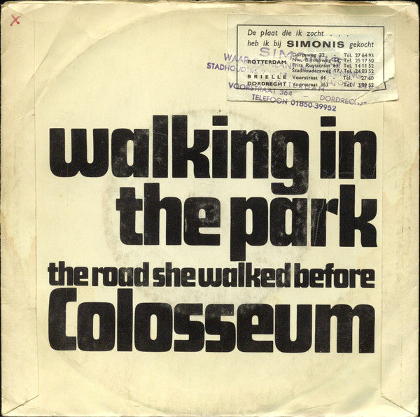 Colosseum : Walking In The Park / The Road She Walked Before (7", Single, Mono)