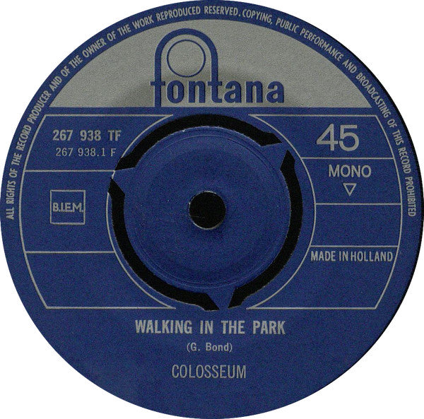 Colosseum : Walking In The Park / The Road She Walked Before (7", Single, Mono)