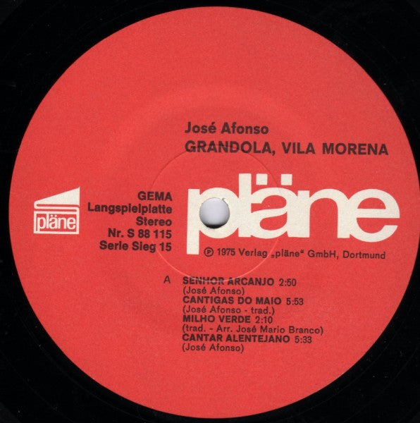 José Afonso : Grândola, Vila Morena (LP, Album, RE)