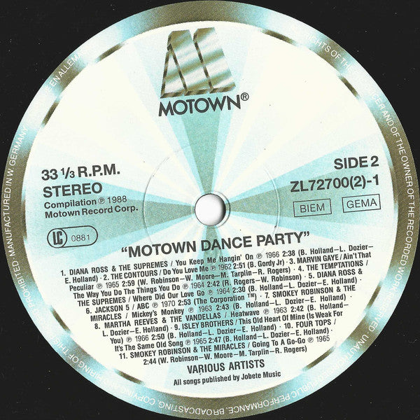 Various : Motown Dance Party (2xLP, Comp)