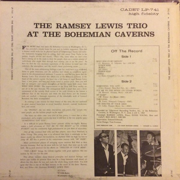 The Ramsey Lewis Trio : At The Bohemian Caverns (LP, Album, RE)