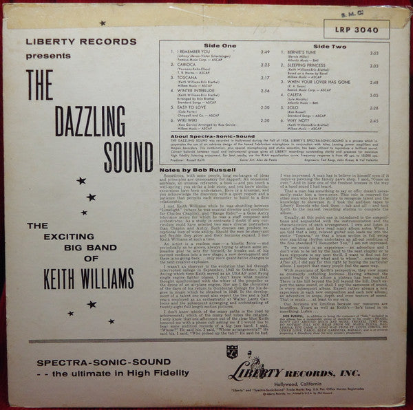 Keith Williams And His Orchestra : The Dazzling Sound (LP, Album, Mono)
