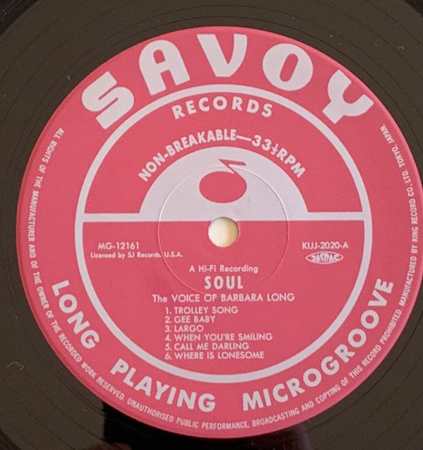 Barbara Long  Featuring Billy Howell : Soul (LP, Album, Mono, Ltd, RE)