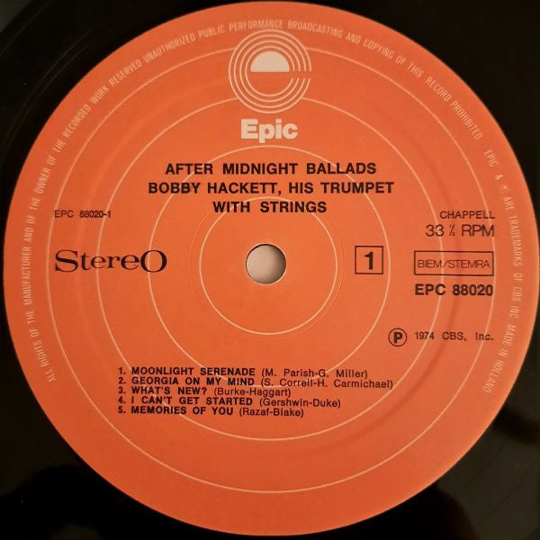 Bobby Hackett : Slows Apres Minuit (2xLP, Gat)