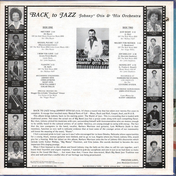 Johnny Otis And His Orchestra : Back To Jazz (LP, Album)