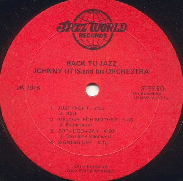 Johnny Otis And His Orchestra : Back To Jazz (LP, Album)