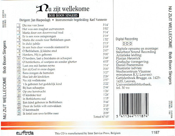 Bob Boon Singers : Nu Zijt Wellekome (CD, Album)