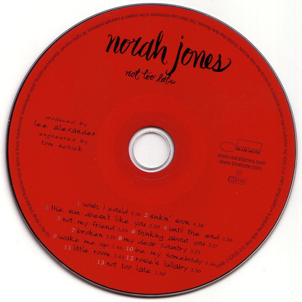 Norah Jones : Not Too Late (CD, Album, RE)