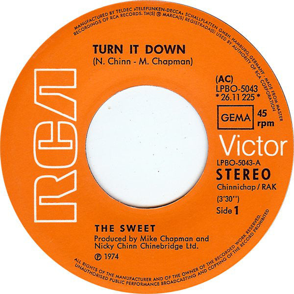 The Sweet : Turn It Down (7", Single)