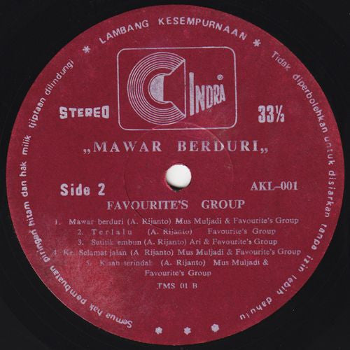 Favourite's Group, Mus Mulyadi : Mawar Berduri (LP, Album)