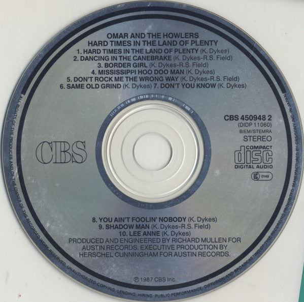 Omar And The Howlers : Hard Times In The Land Of Plenty (CD, Album)