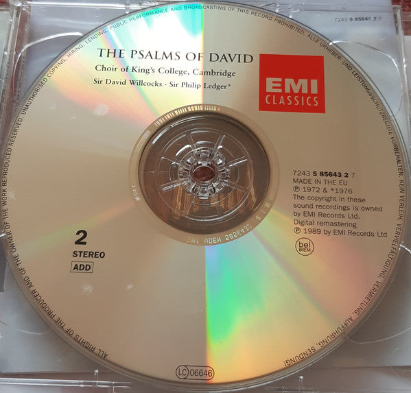 The King's College Choir Of Cambridge, David Willcocks, Philip Ledger : The Psalms Of David (2xCD, Comp, RM)
