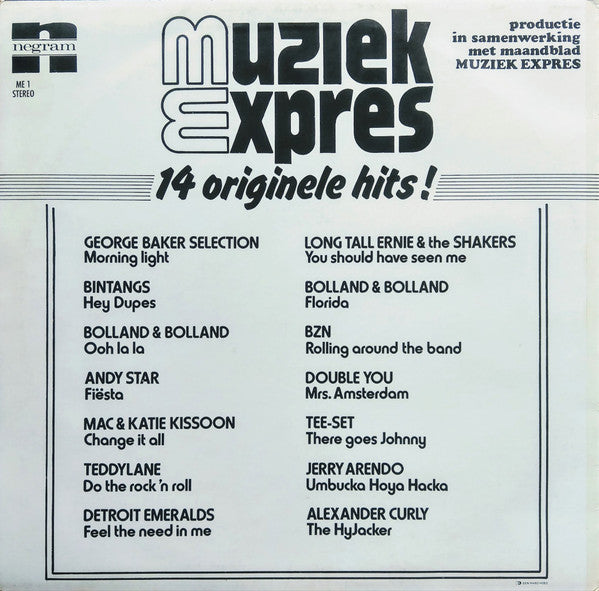 Various : Muziek Expres "14 Originele Hits!" (LP, Comp)