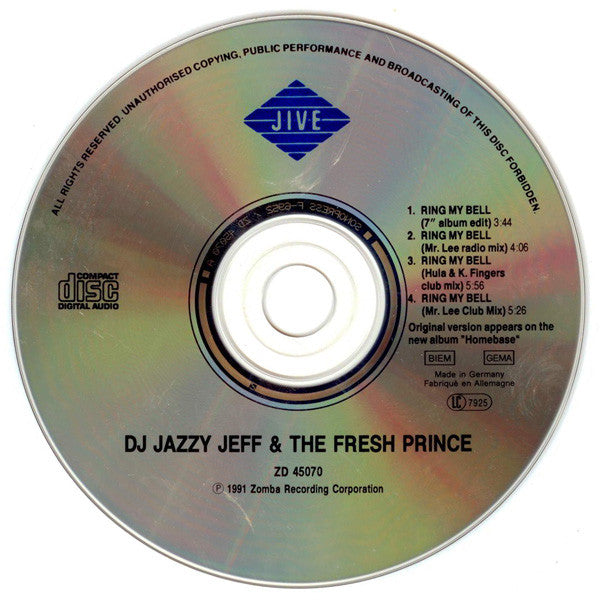 DJ Jazzy Jeff & The Fresh Prince : Ring My Bell (CD, Maxi)