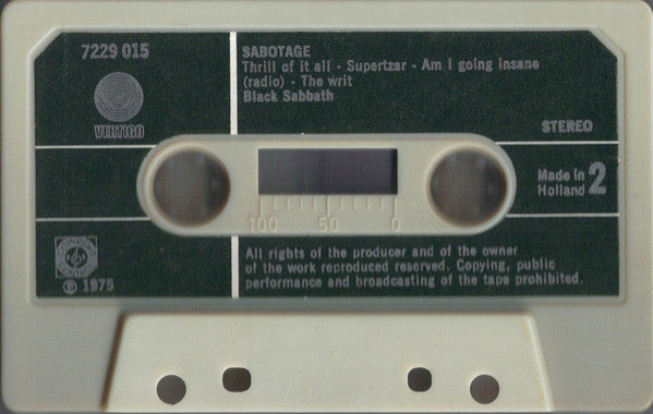 Black Sabbath : Sabotage (Cass, Album)