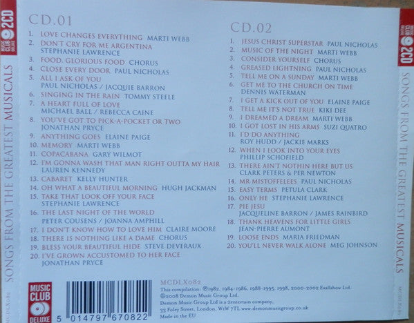 Various : Songs From The Greatest Musicals  (2xCD, Comp)