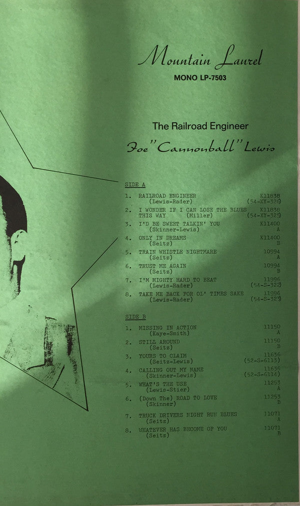 Joe Lewis (3) : Joe "Cannonball" Lewis* ‎– The Railroad Engineer (LP, Comp, Mono)