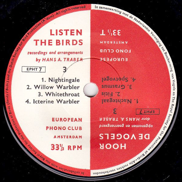 Hans A. Traber : Listen The Birds 3 = Hoor De Vogels 3 (7", EP)
