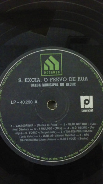Banda Municipal Do Recife : S. Excia. O Frevo De Rua (LP, Album)