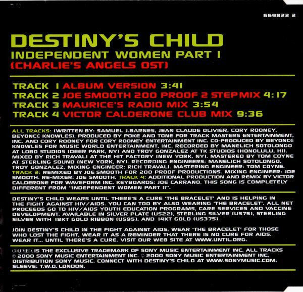 Destiny's Child : Independent Women Part I (Charlie's Angels OST) (CD, Maxi)