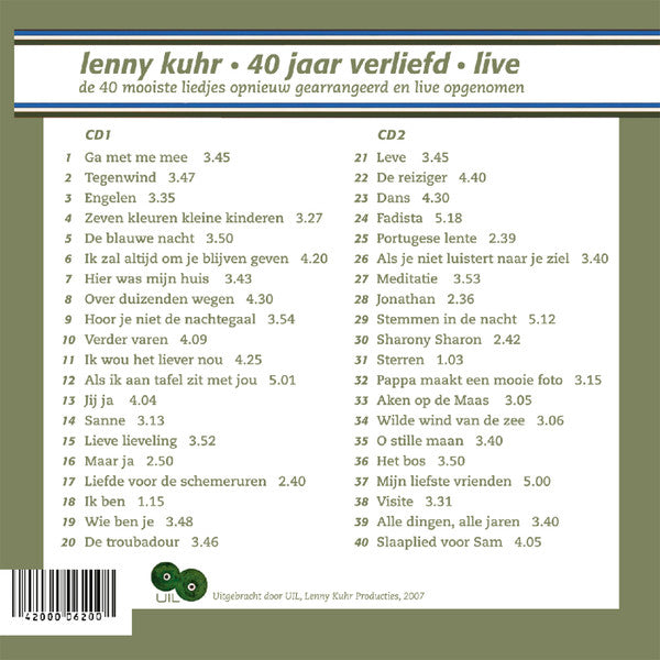 Lenny Kuhr : 40 Jaar Verliefd - Live (2xCD, Album, Dig)
