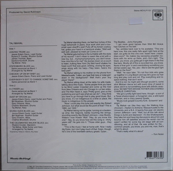 Taj Mahal : Taj Mahal (LP, Album, RE, 180)