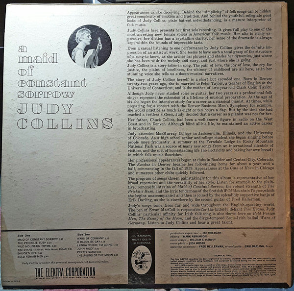 Judy Collins : A Maid Of Constant Sorrow (LP, Album, RE)