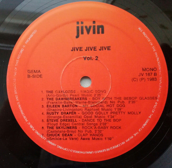 Various : Jive ! Jive ! Jive ! Vol. 2 (LP, Comp)