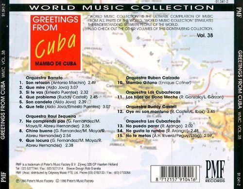 Various : Greetings From Cuba - Mambo De Cuba (CD, Comp)