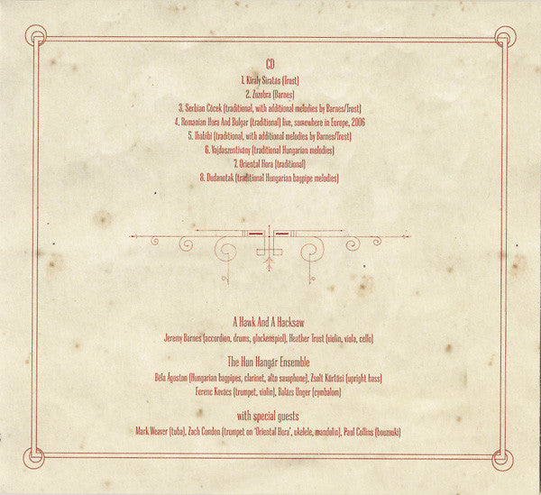 A Hawk And A Hacksaw And The Hun Hangár Ensemble : A Hawk And A Hacksaw And The Hun Hangár Ensemble EP (CD, EP + DVD, NTSC, Reg + Ltd, Num)