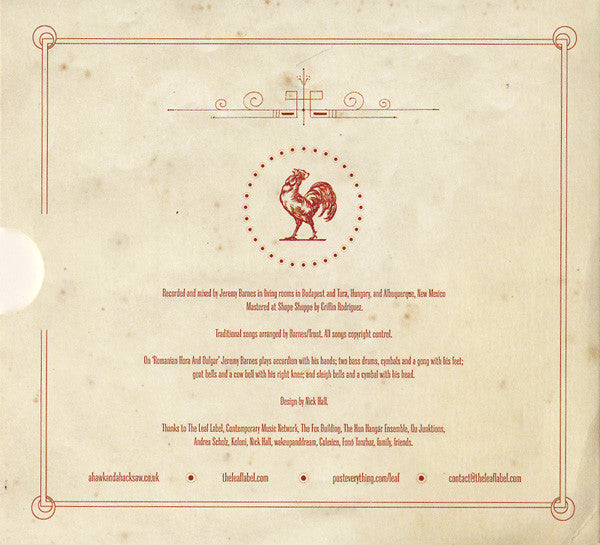 A Hawk And A Hacksaw And The Hun Hangár Ensemble : A Hawk And A Hacksaw And The Hun Hangár Ensemble EP (CD, EP + DVD, NTSC, Reg + Ltd, Num)