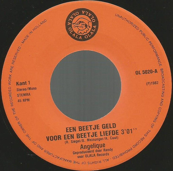 Angelique (6) : Een Beetje Geld Voor Een Beetje Liefde (7", Single)