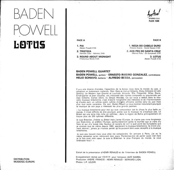 Baden Powell : Lotus (LP, Album)