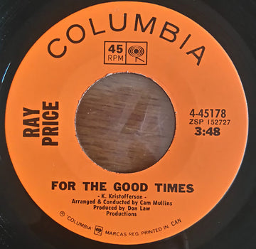 Ray Price : For The Good Times / Grazin' In Greener Pastures (7")