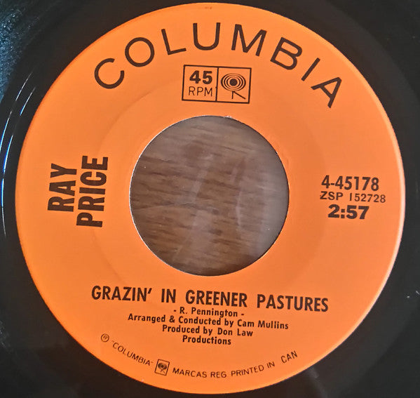 Ray Price : For The Good Times / Grazin' In Greener Pastures (7")